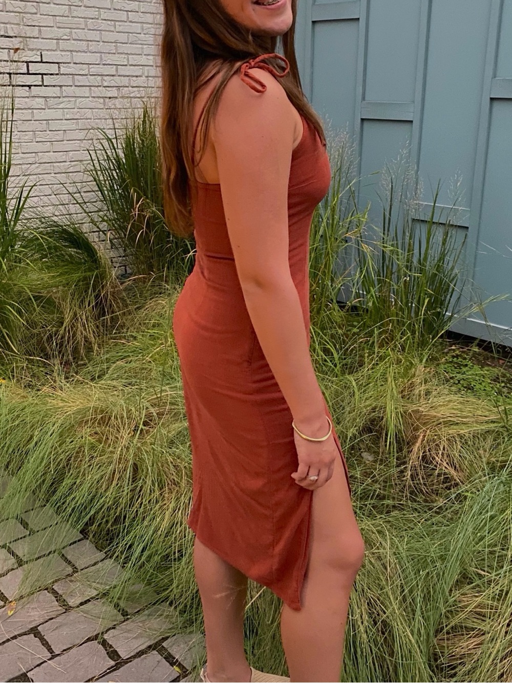 Abercrombie & Fitch Rust Red V-Neck Slip Dress - Picture 6 of 6